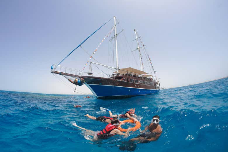 Fazendo snorkel no Mar Vermelho
